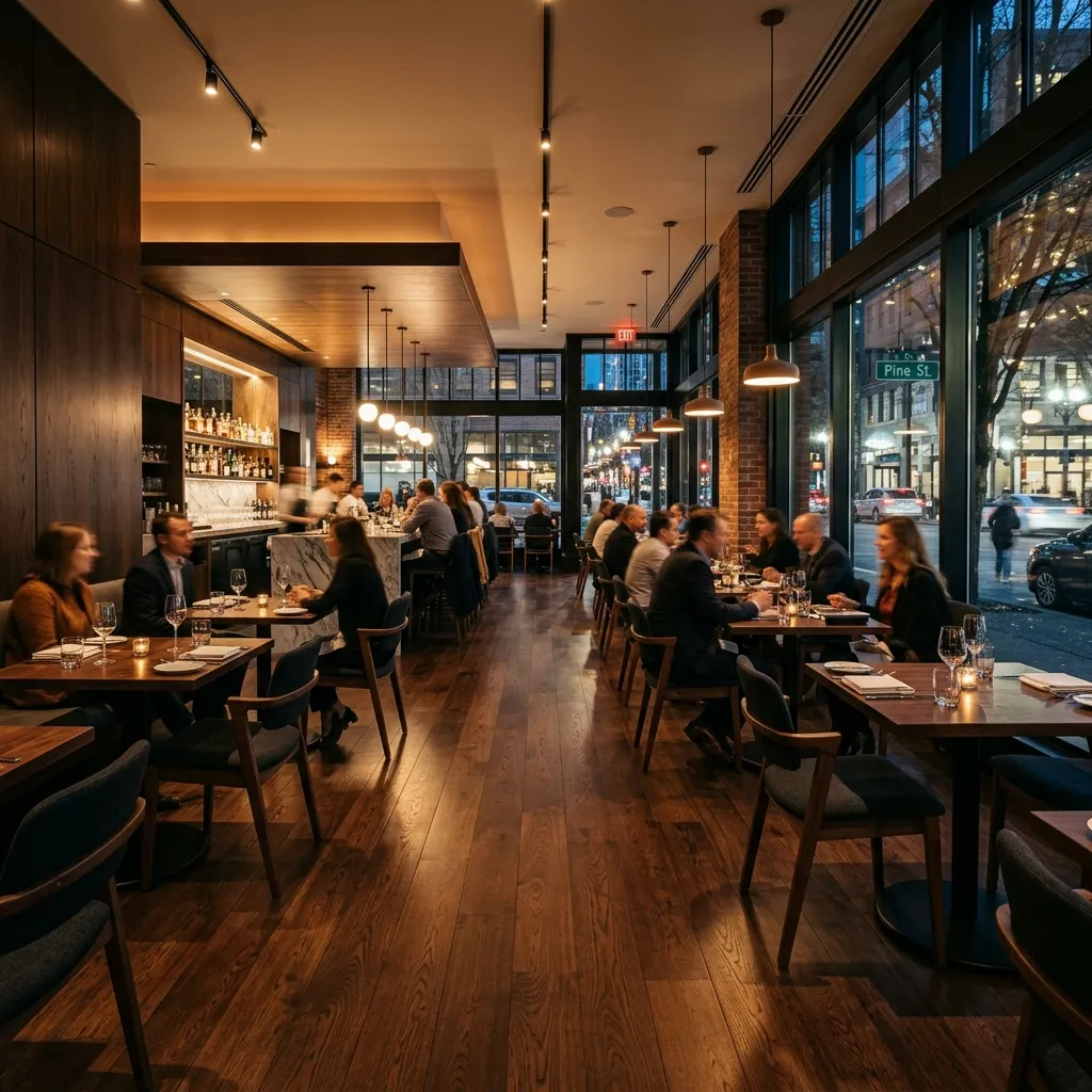High-end Portland restaurant floor