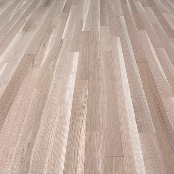 Refinished white oak flooring with Bona Traffic HD satin finish in West Linn